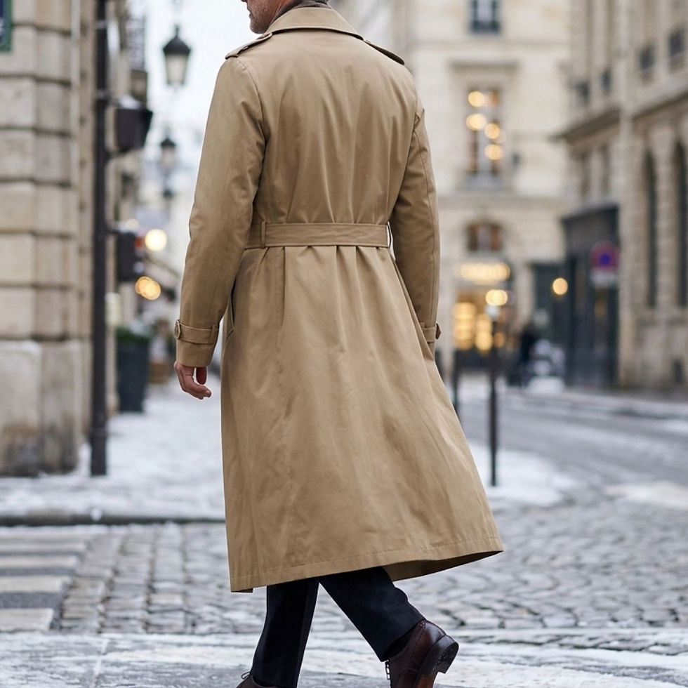 Miniatura: New Men's Trench Autumn Super Long Windbreaker - Double-Breasted with Belt | Thi