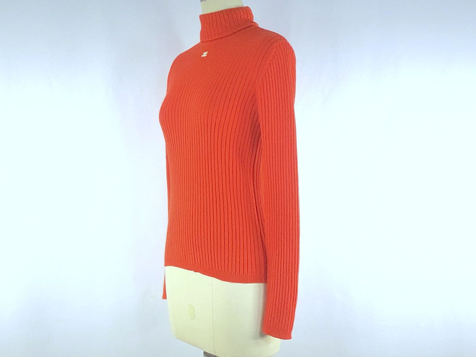 Thumbnail: 1990s Courreges red-orange wool turtleneck - small