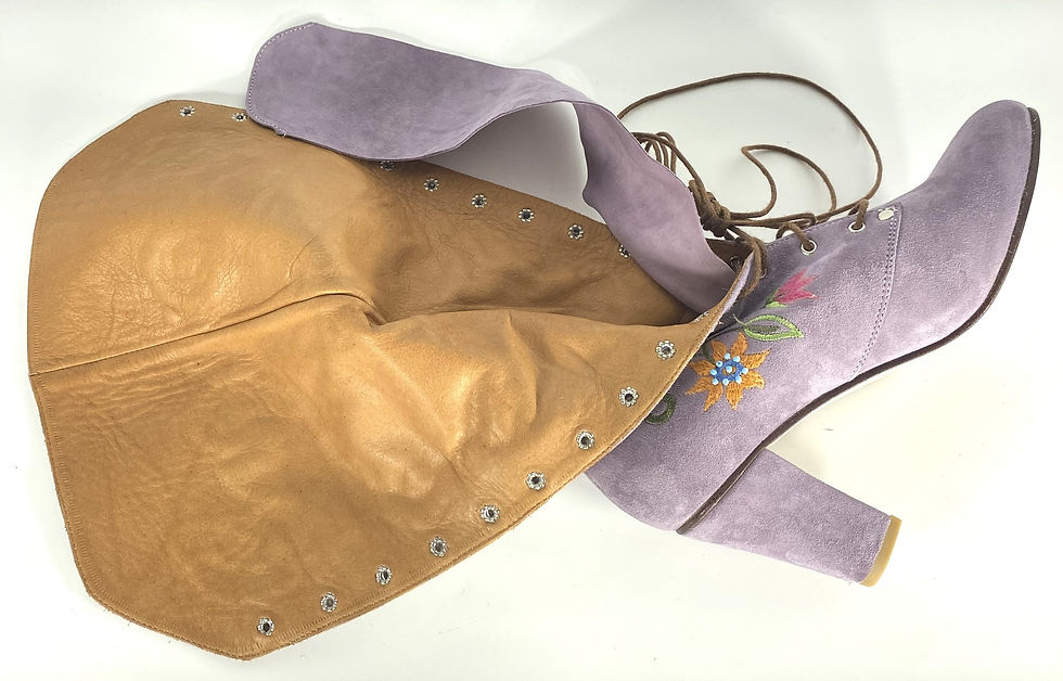 Thumbnail: 1960s Embroidered Suede Go Go Boots - Lavender - All Sizes - Jerry Edouard Style