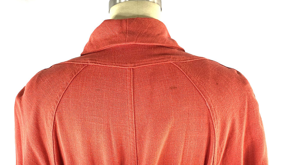 Thumbnail: 1930s Coral Cotton Coat: Vintage Art Deco Lightweight Overcoat