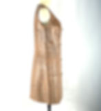 Thumbnail: 1960s V-neck Brown Leather Mini Dress with brass turn buckles - medium