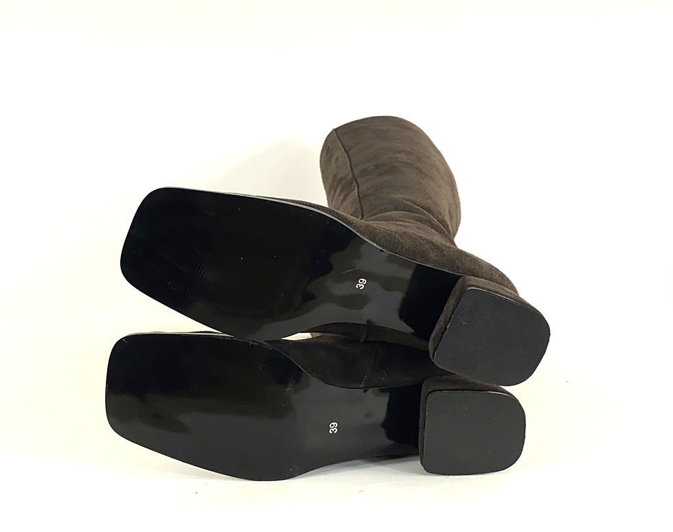 Thumbnail: 1960s Handmade Suede Go Go Boots - Dark Brown - Square Toe & Short Heel
