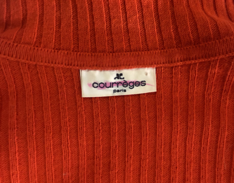 Thumbnail: 1990s Courreges red-orange wool turtleneck - small