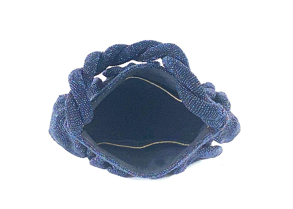Thumbnail: 1940s Beaded Evening Purse: Blue Carnival Iridescent Handbag