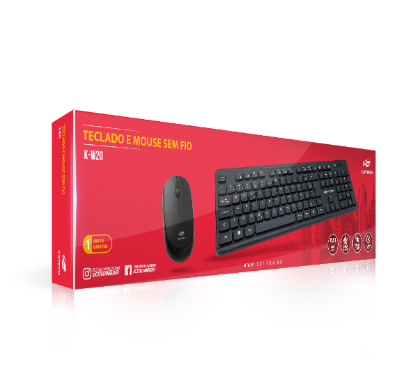 Miniatura: Kit Mouse Teclado sem Fio K-W20BK - C3Tech