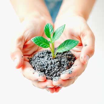 young growth of plant in child hands usi