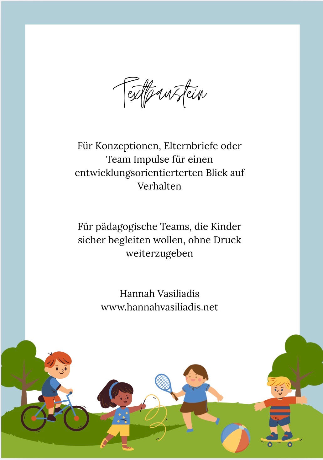 Textbaustein "Entwicklungsorientierte Haltung in der Kita"