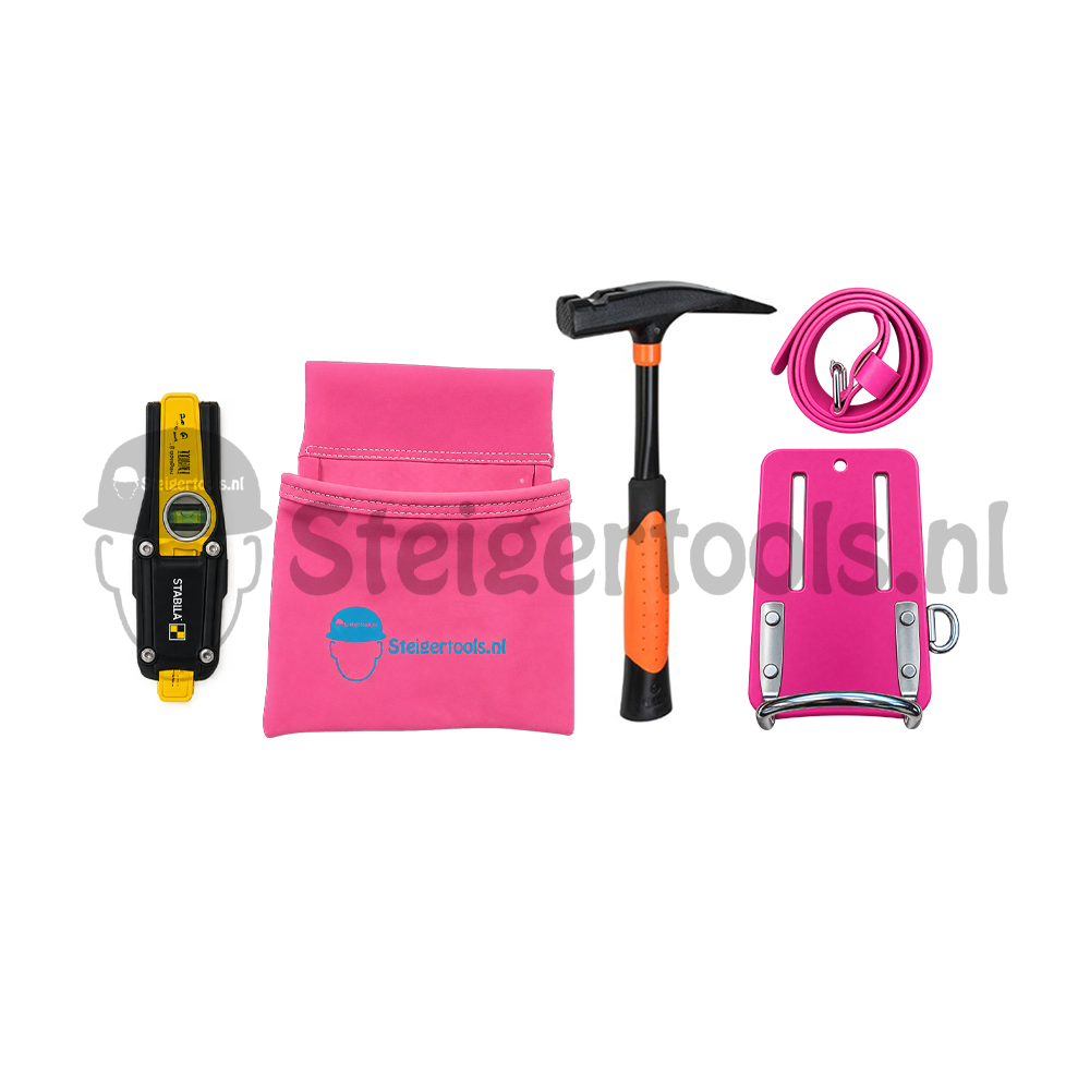 Roze Steigerbouwset met handige accessoires