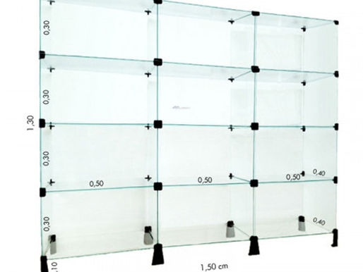 Estante de Vidro Modulado 150x130x40 cm REF: 262