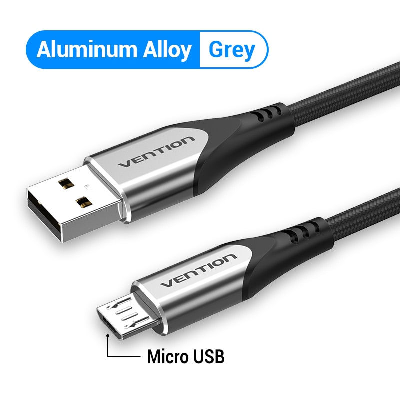 Thumbnail: Micro USB Cable 3A Nylon Fast Charger USB Type C Data Cable Mobile Phone Cables