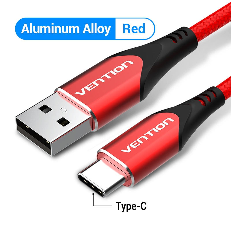 Thumbnail: Micro USB Cable 3A Nylon Fast Charger USB Type C Data Cable Mobile Phone Cables