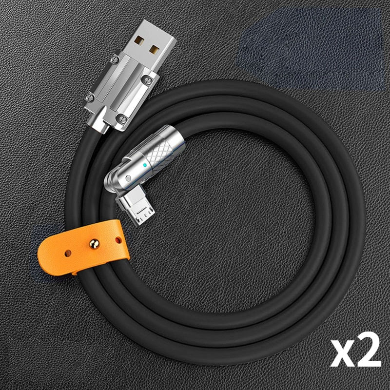 Thumbnail: 120W 6A Charging Cable Elbow USB Type C Rotate Cable Super Fast Charging Cable