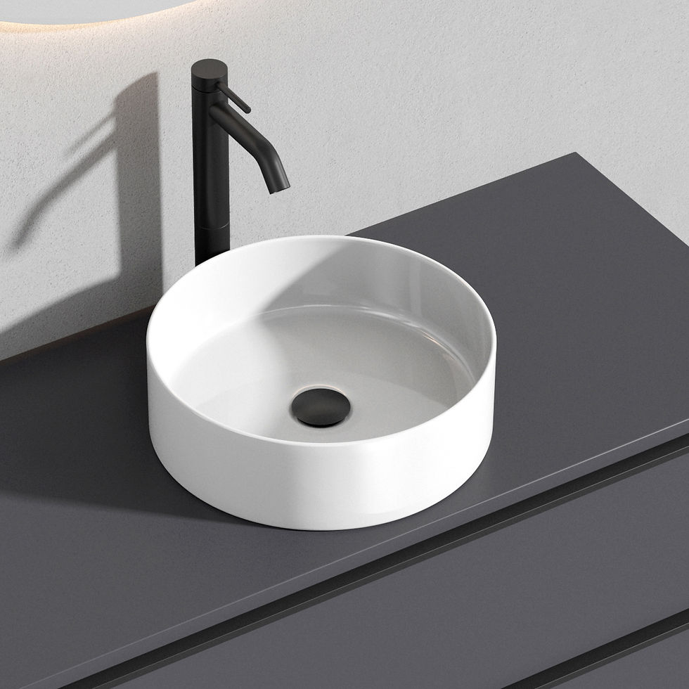 Miniaturbild: Aufsatz-Waschbecken A4 mit Unterschrank Griff Premium 100 cm mit zwei Schubladen