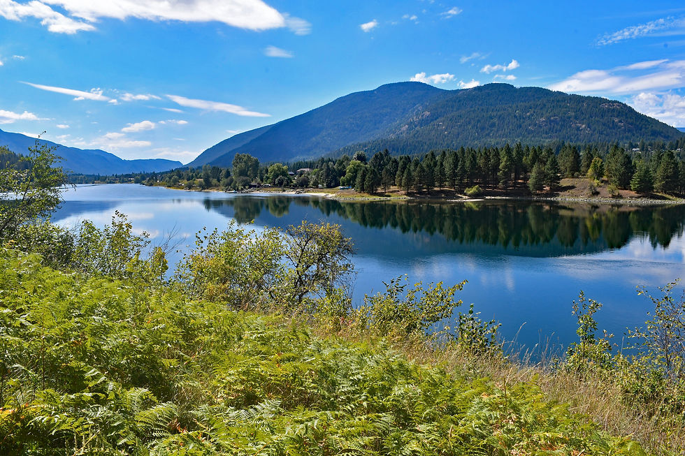 A last look at the Kootenay River, Shoreacres and Mount Sentinel before my return trudge up the trail.