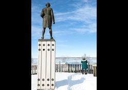 Resolution Park Statue in winter