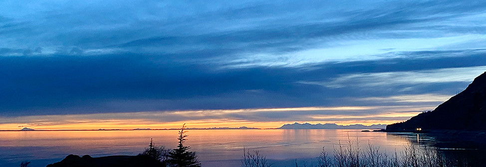 Sunset view at Mt. Baldy trailhead in Anchorage, AK