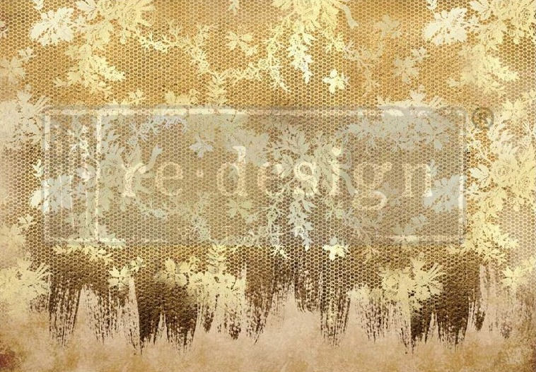 shop Decoupage Papier A2 /Decoupage goldene Spitze /Serviettentechnik / Decoupage Paper / Redesign Decoupage Papier