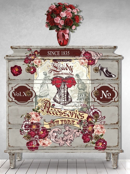 Burlesque Dekoration für Möbel mit Hokus Pokus Transferfolie