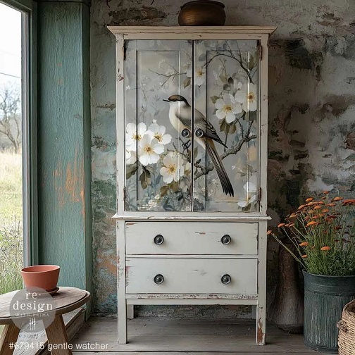 Vintagekommode mit Decoupage Papier