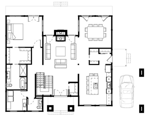 Timber Block Bloomfield floor plan first floor