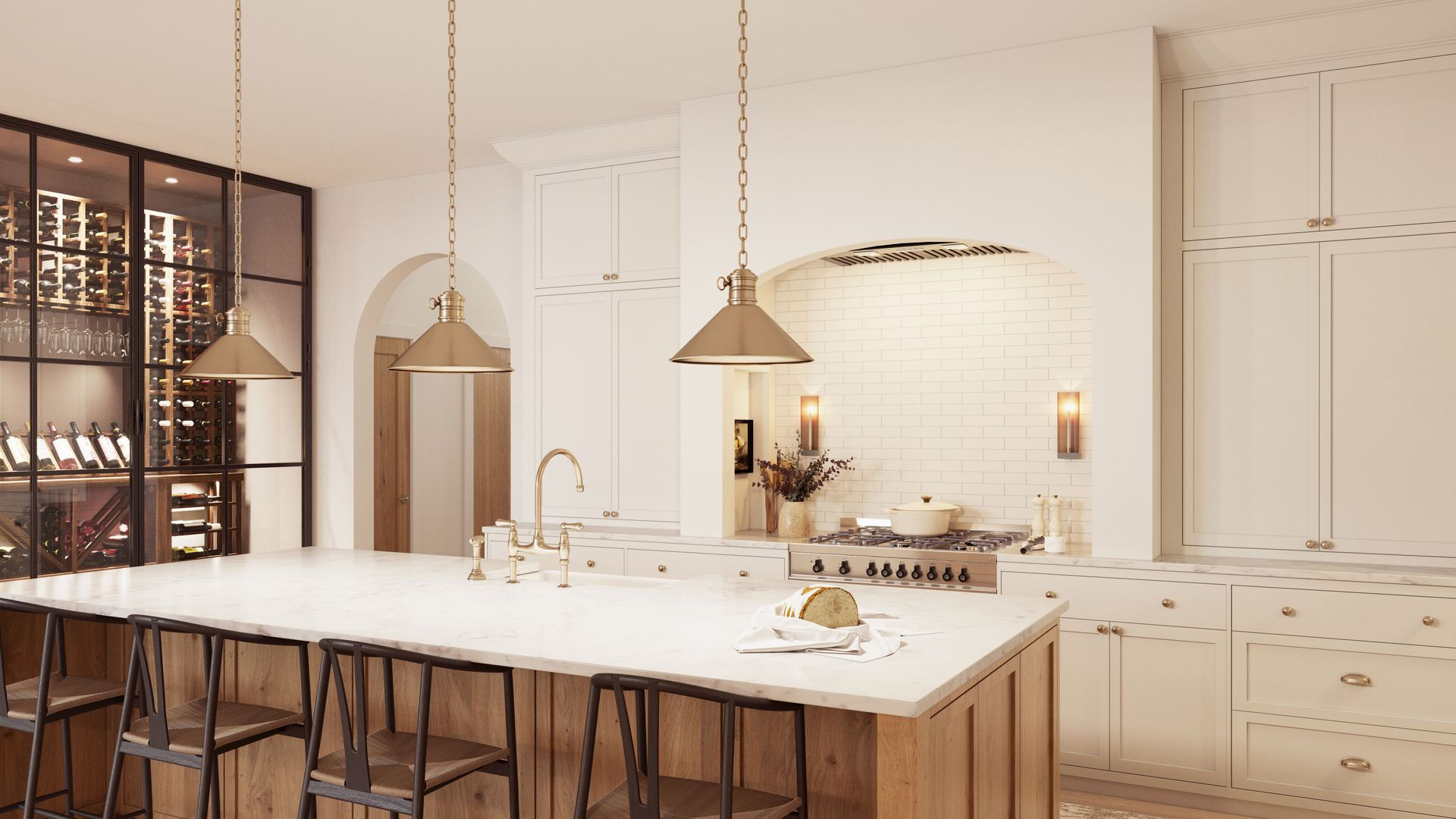 Timber Block open kitchen Nathan Farmhouse 