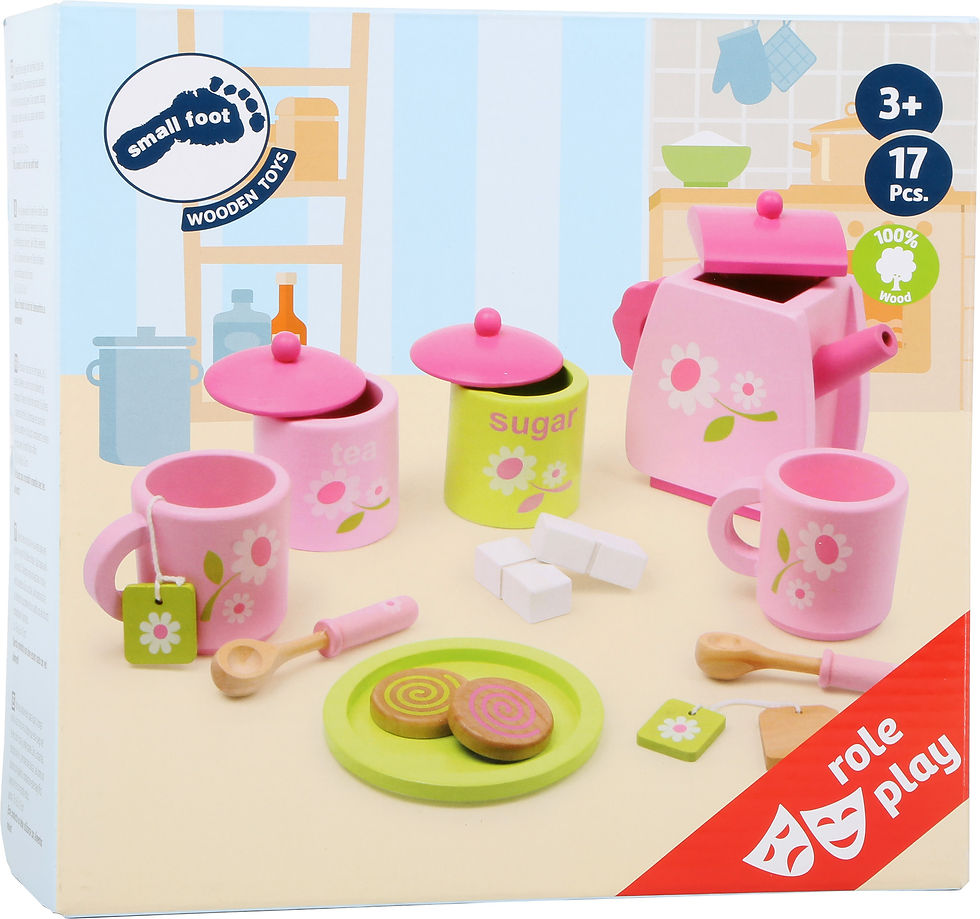 Thumbnail: Children's Tea Set with Floral Pattern