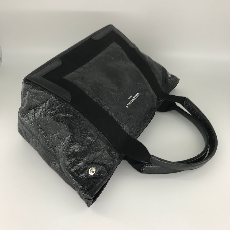 Thumbnail: BALENCIAGA Navy Cabas Small Size Tote Bag Black