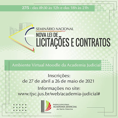 Seminário Nacional: Nova Lei de Licitações. Inscrições abertas