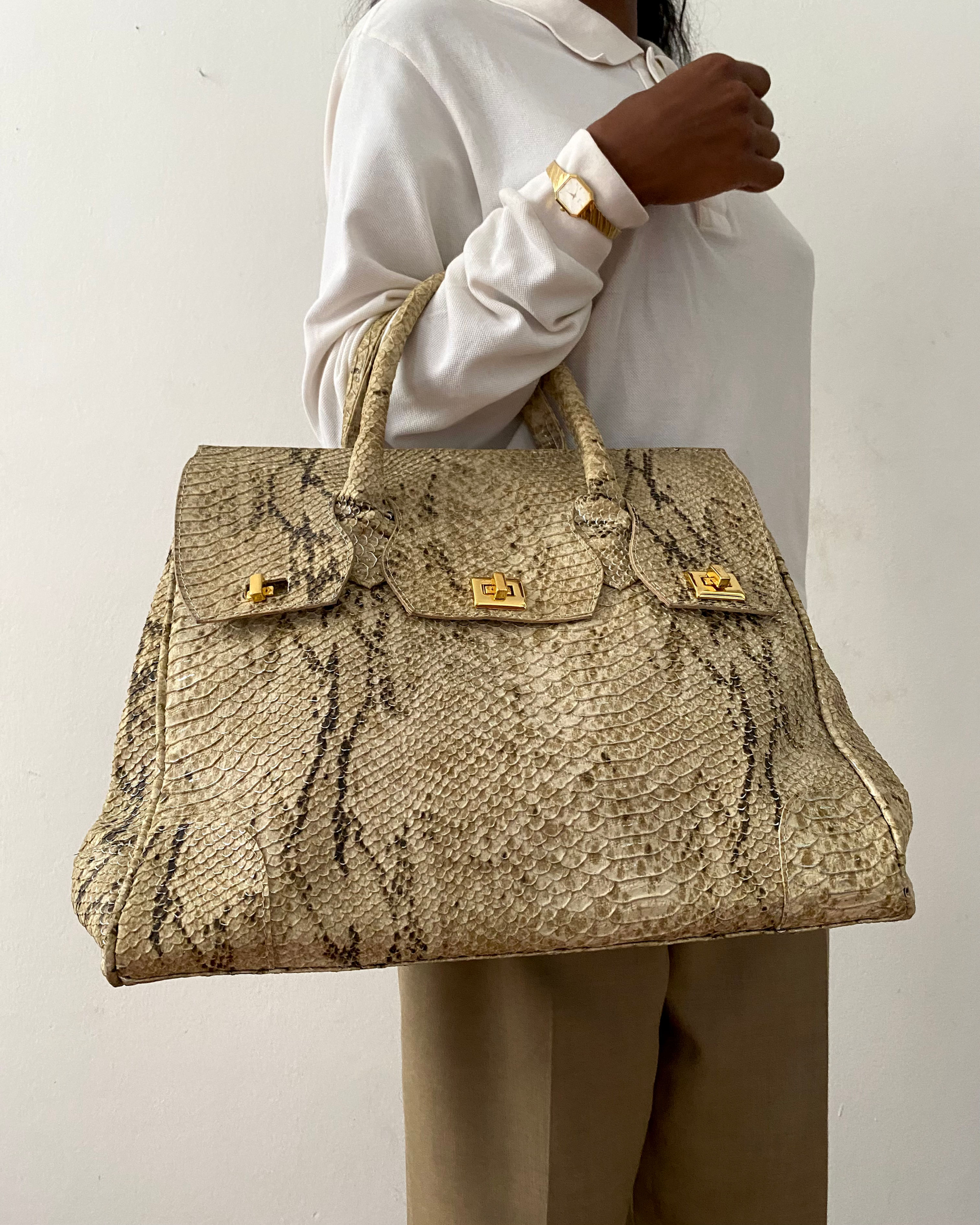 BOLSA TOP HANDLE SNAKE VINTAGE