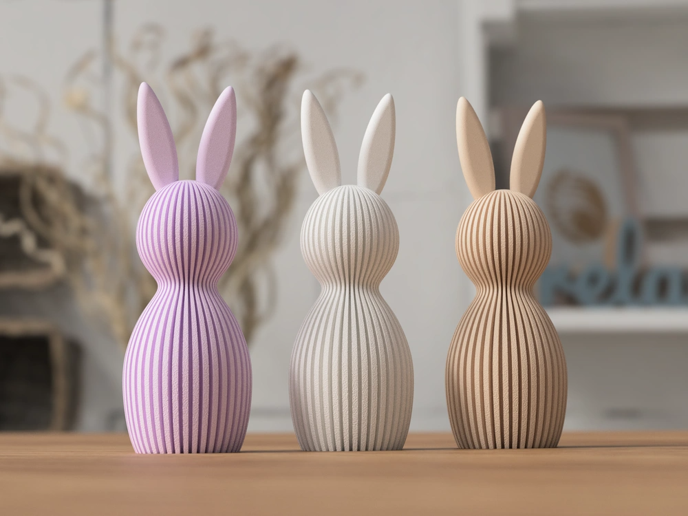 Ribbed Easter Bunny Decor