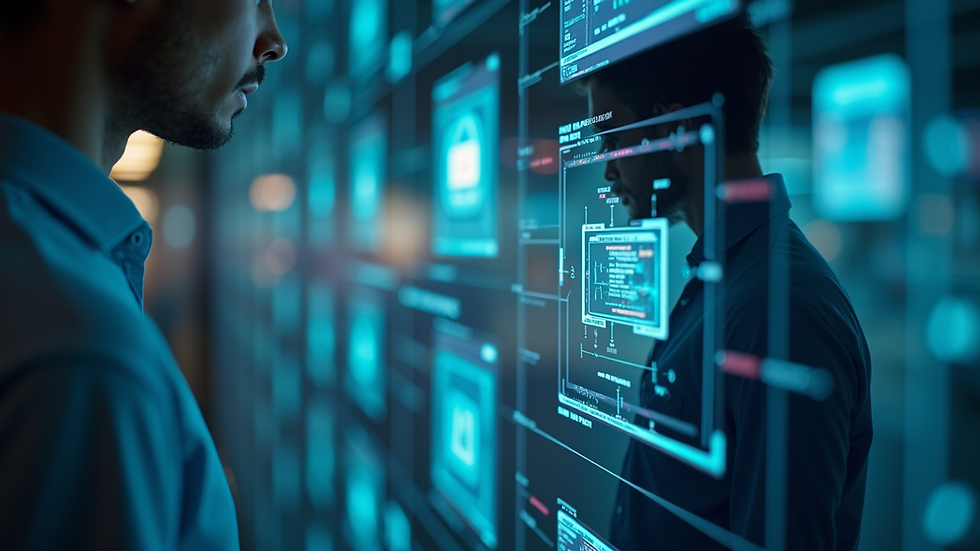 High angle view of a digital security system interface
