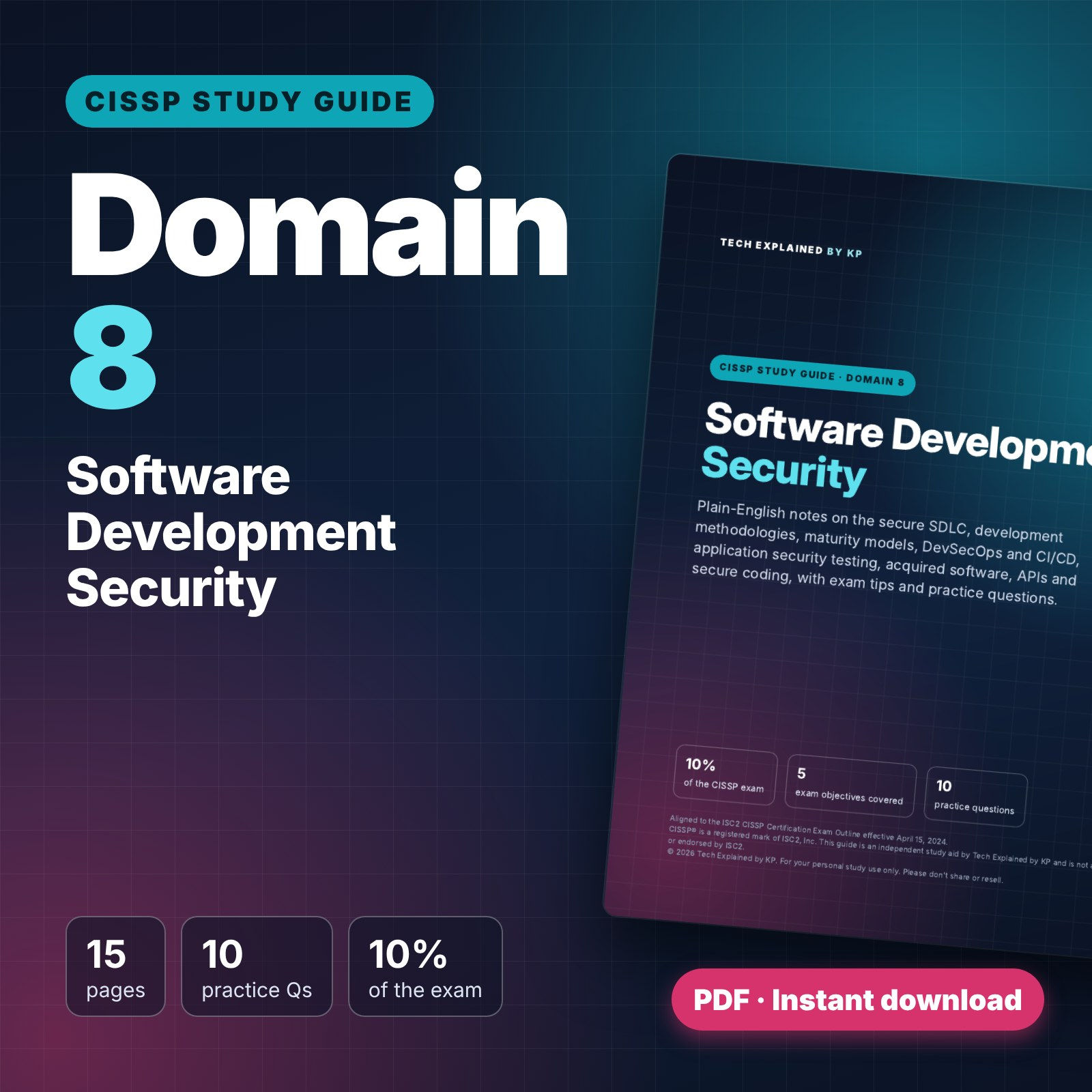 CISSP Domain 8 Study Guide: Software Development Security (PDF)