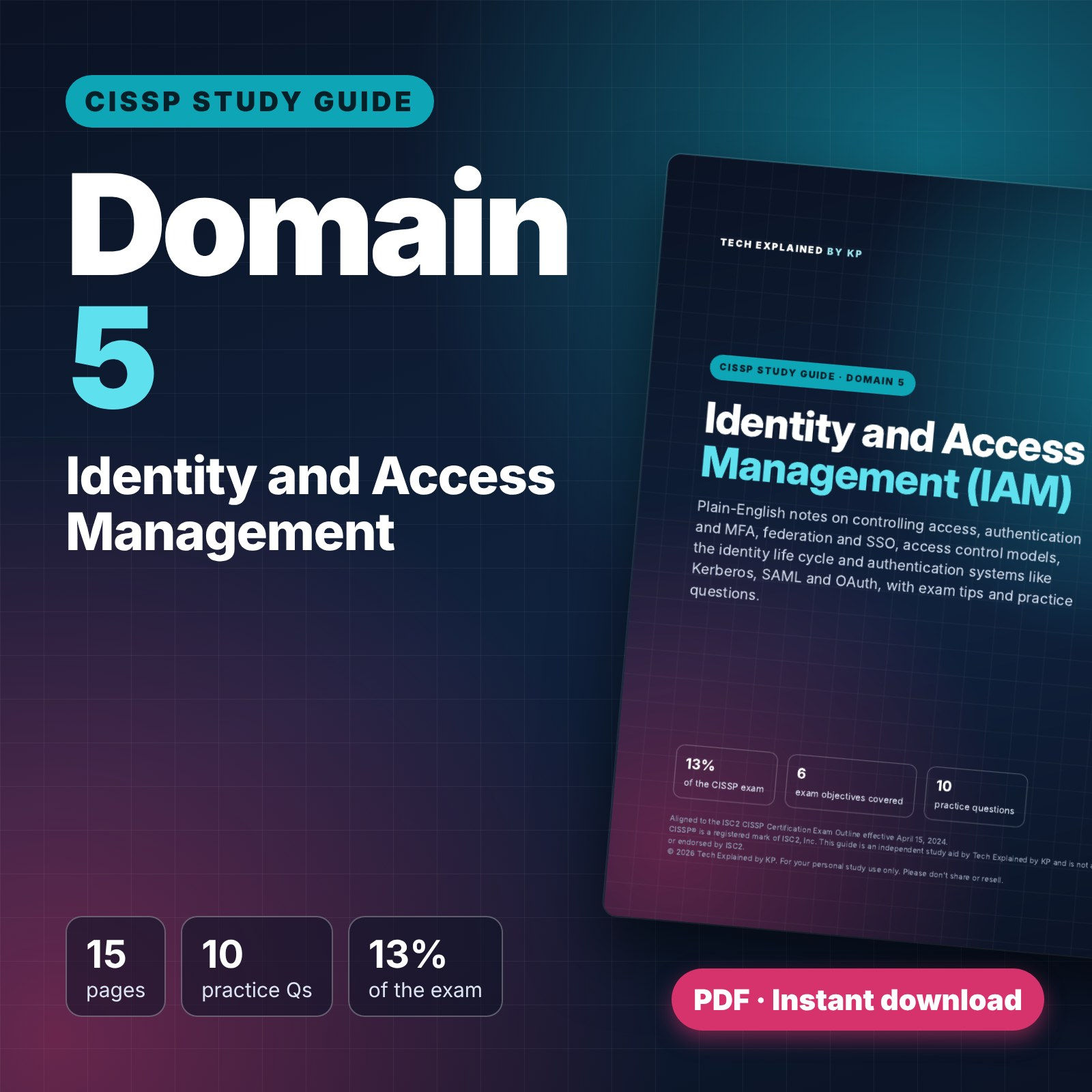 CISSP Domain 5 Study Guide: Identity and Access Management (PDF)