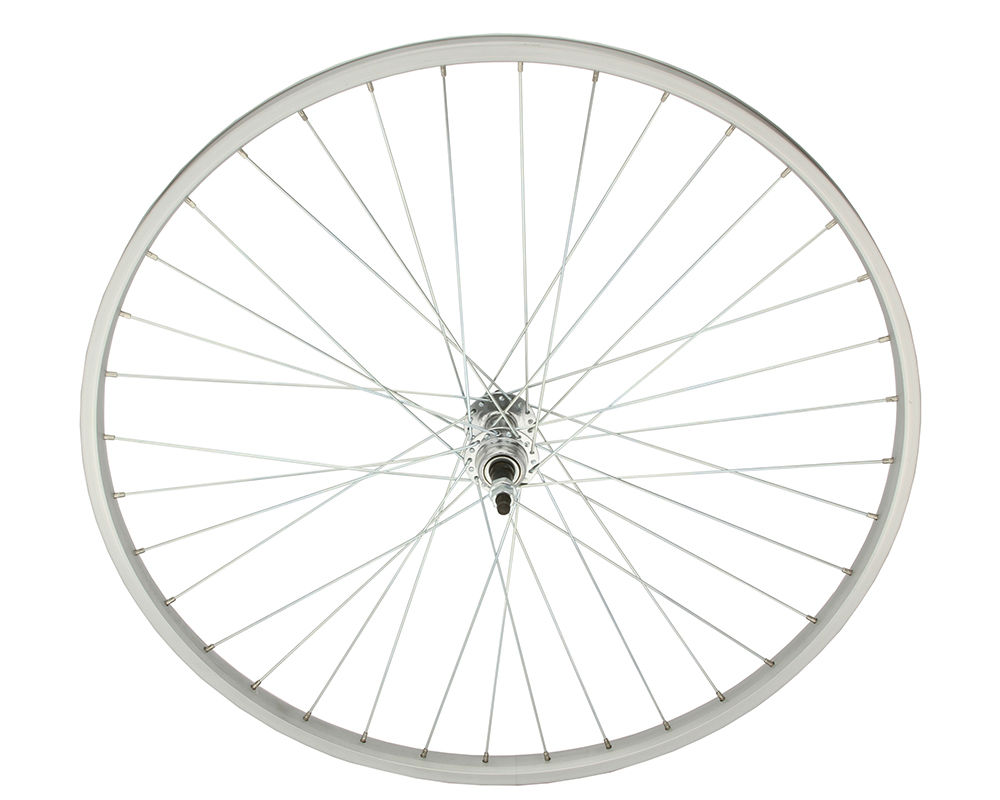 26 x 1 3/8 Alloy Free Wheel 36 Spoke 14g Chrome 3/8 Axle Single Wall Silver
