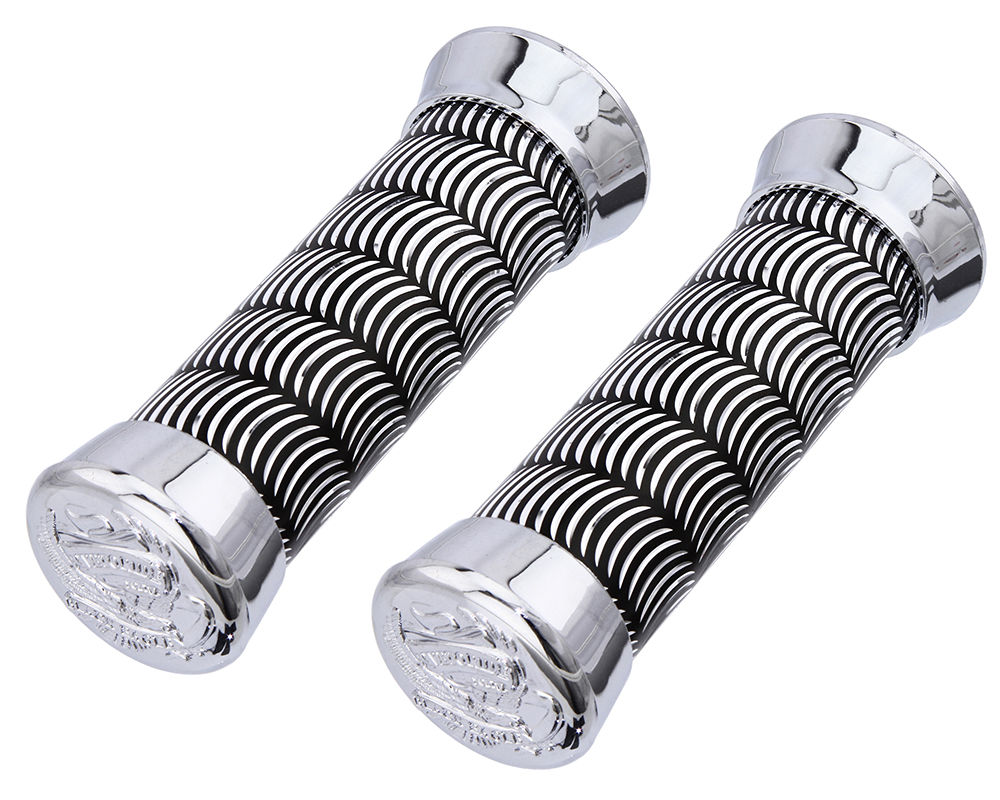 Grips 7/8 long 130mm Moon - Black/Chrome Eagle
