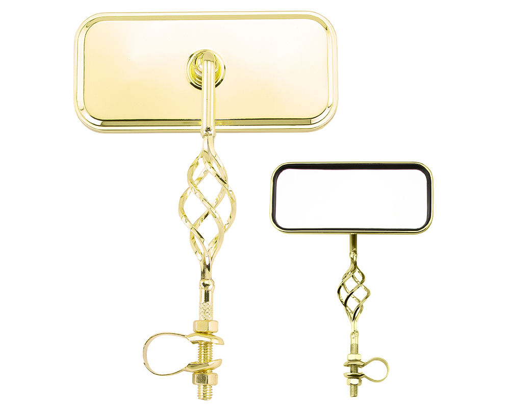 Rectangle Cage Mirror All Gold