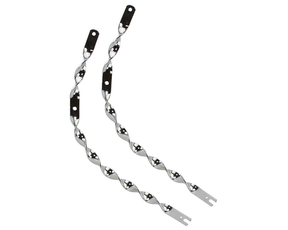 26 Inch Lowrider Bent Flat Twisted Spring Fork Legs - Chrome