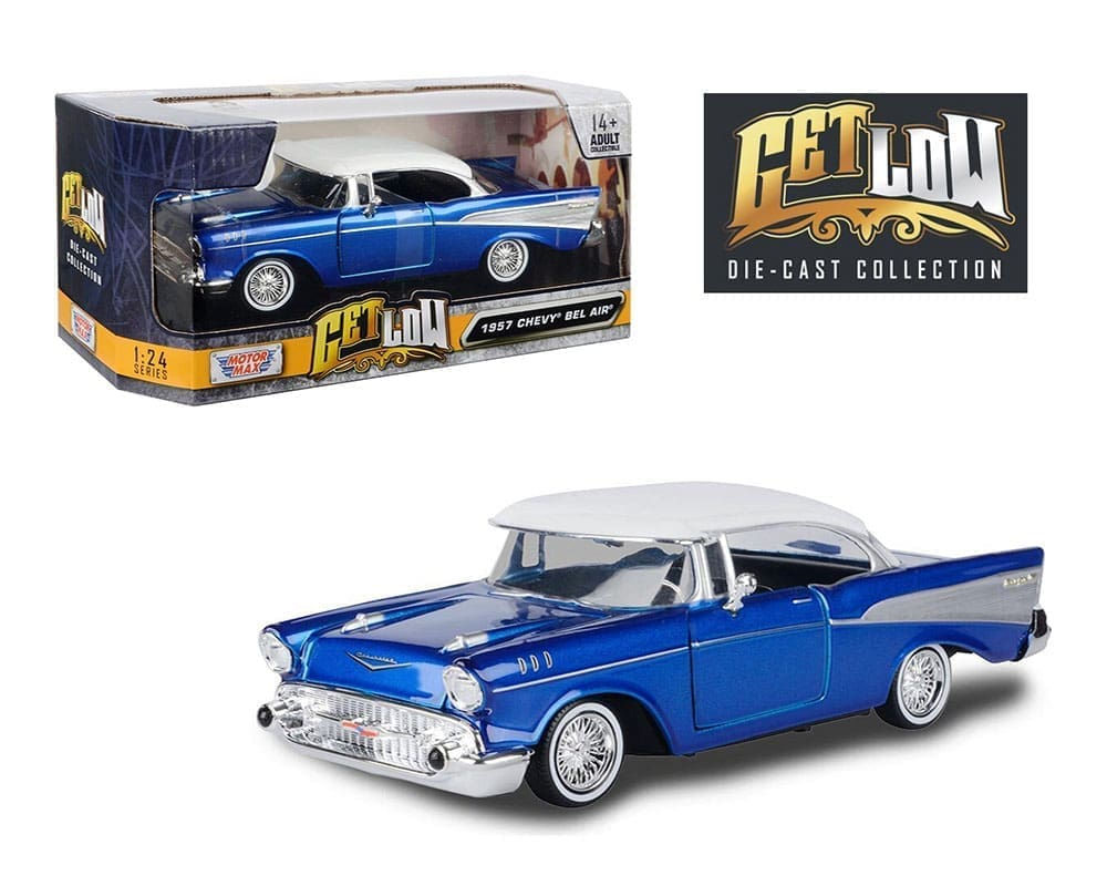 1957 Chevrolet Bel Air Lowrider – Blue with White Top – Get Low
