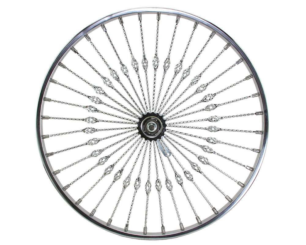 26 Steel Coaster Twisted Cage 36 Spoke 8g Chrome 3/8 Axle Single Wall Chrome