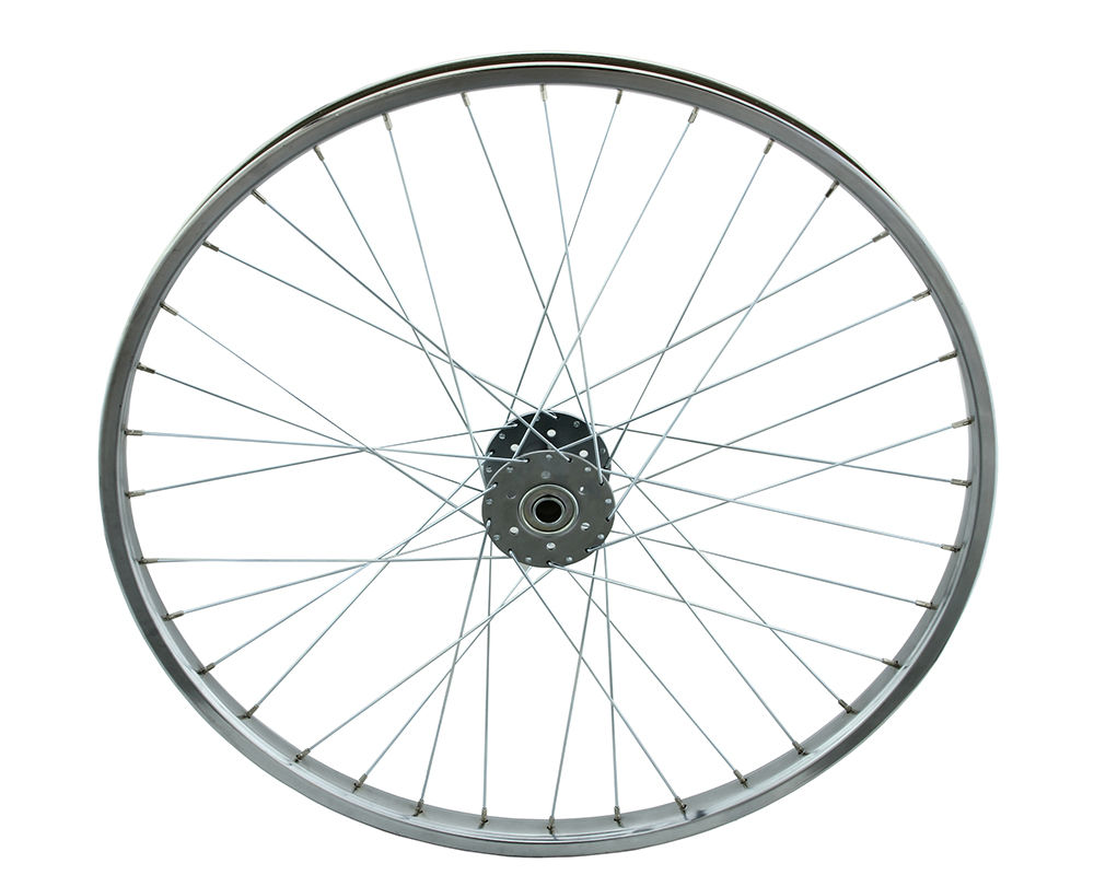 26 Hollow-Hub Steel Wheel 36 Spoke 14g Chrome Bearing 5/8idx1-3/8 OD