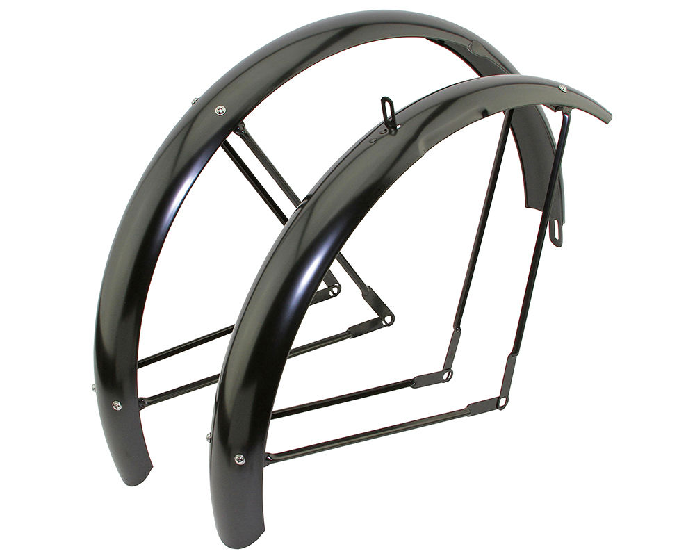 26 Inch Classic Standard Balloon Fender Set - Black