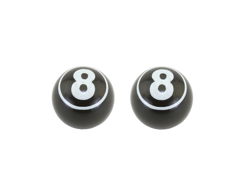 Lucky Eight Mini Valve Caps Black Schrader Valve