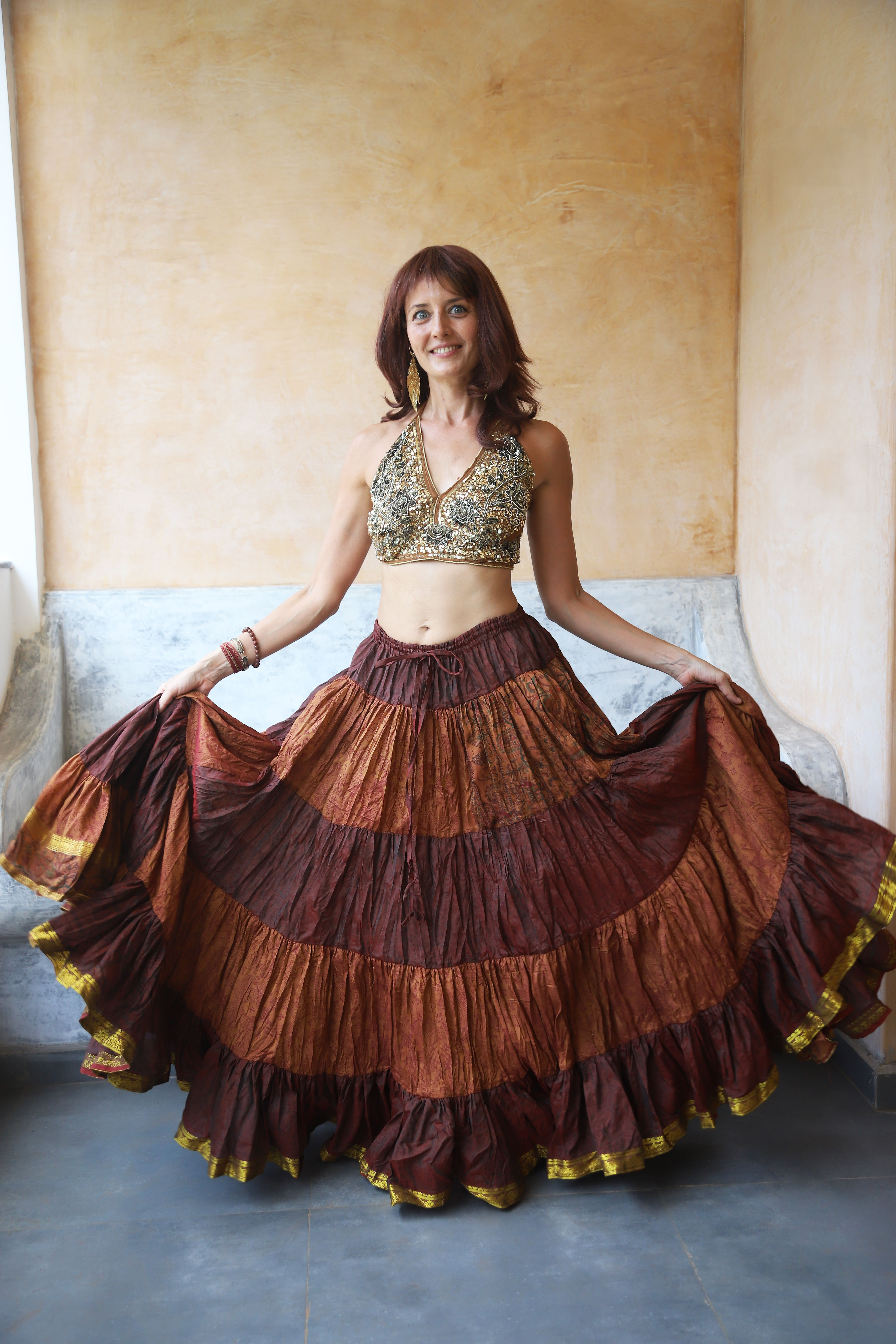 Dancing Paper Silk Jypsy Skirt