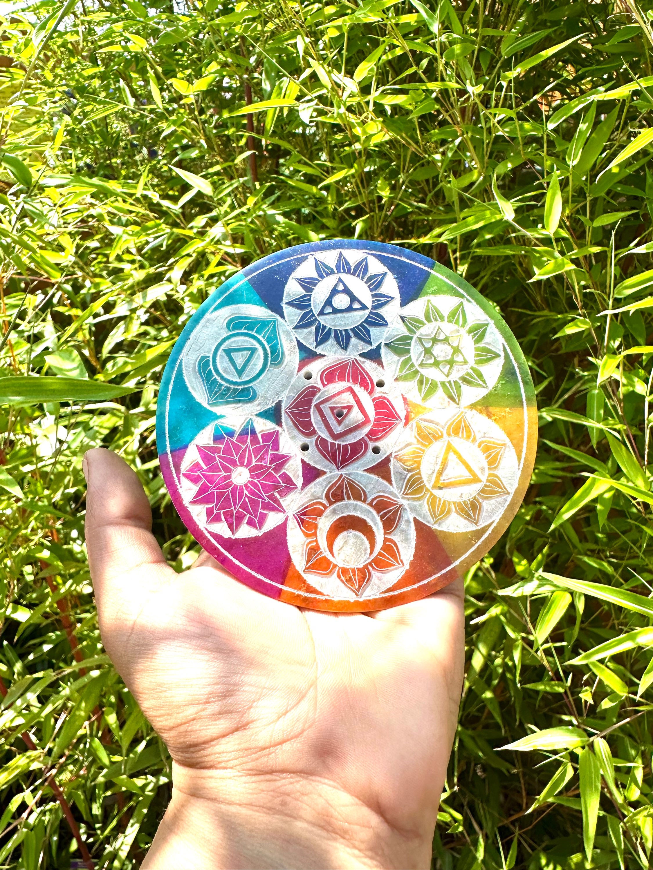 Seven Chakra Marbel Insence holder