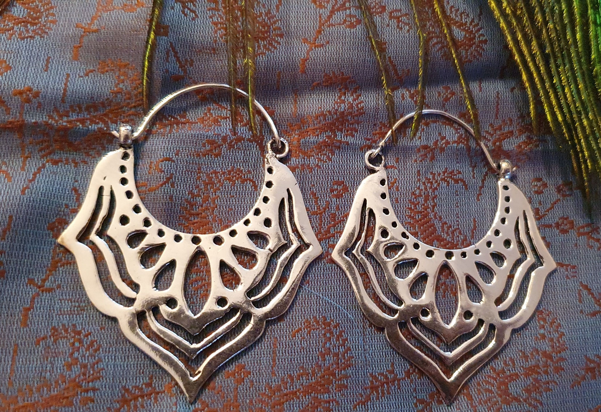 Large Bali Earrings (Silver Plated)
