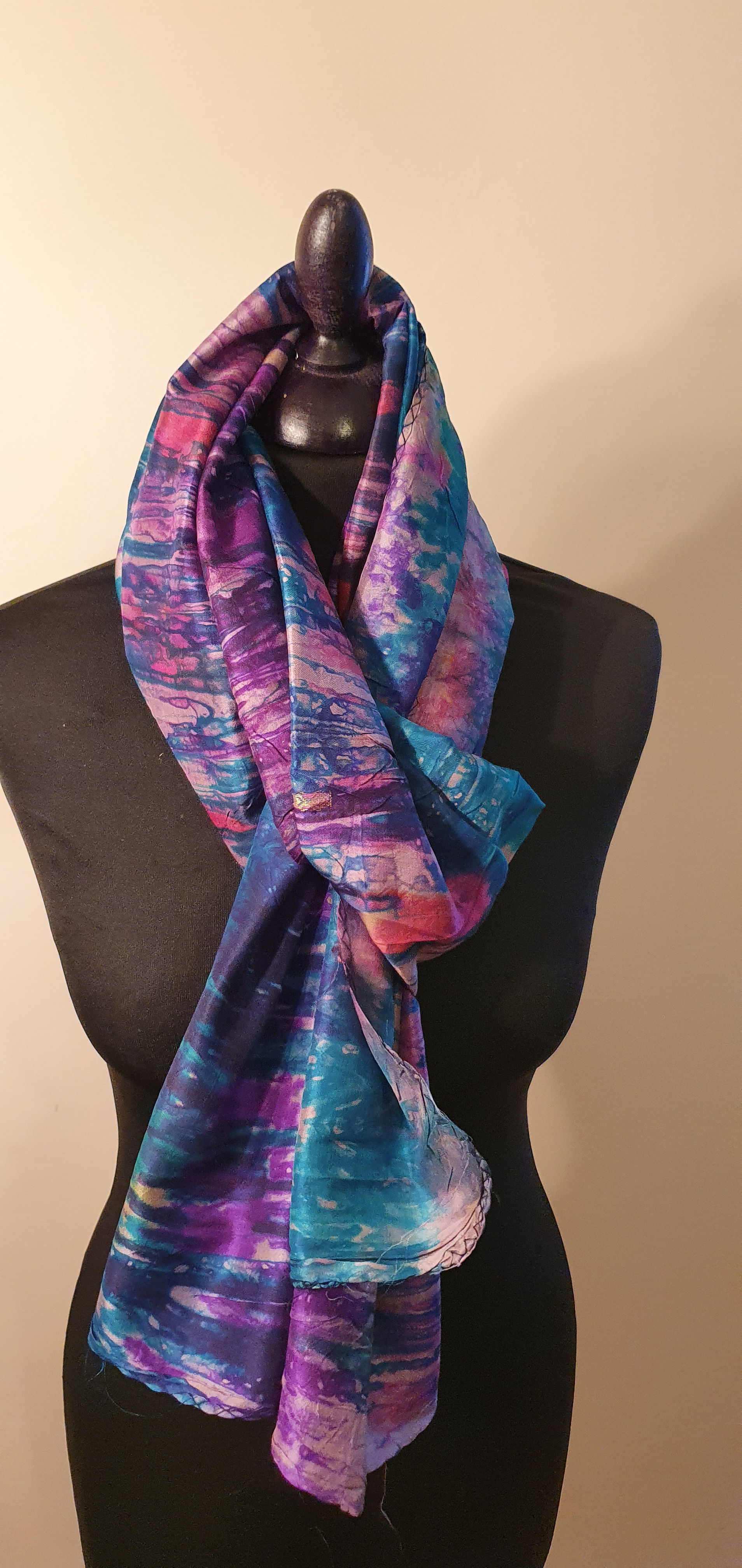 Large Raw Silk (Turquoise ,Magenta, Purple)