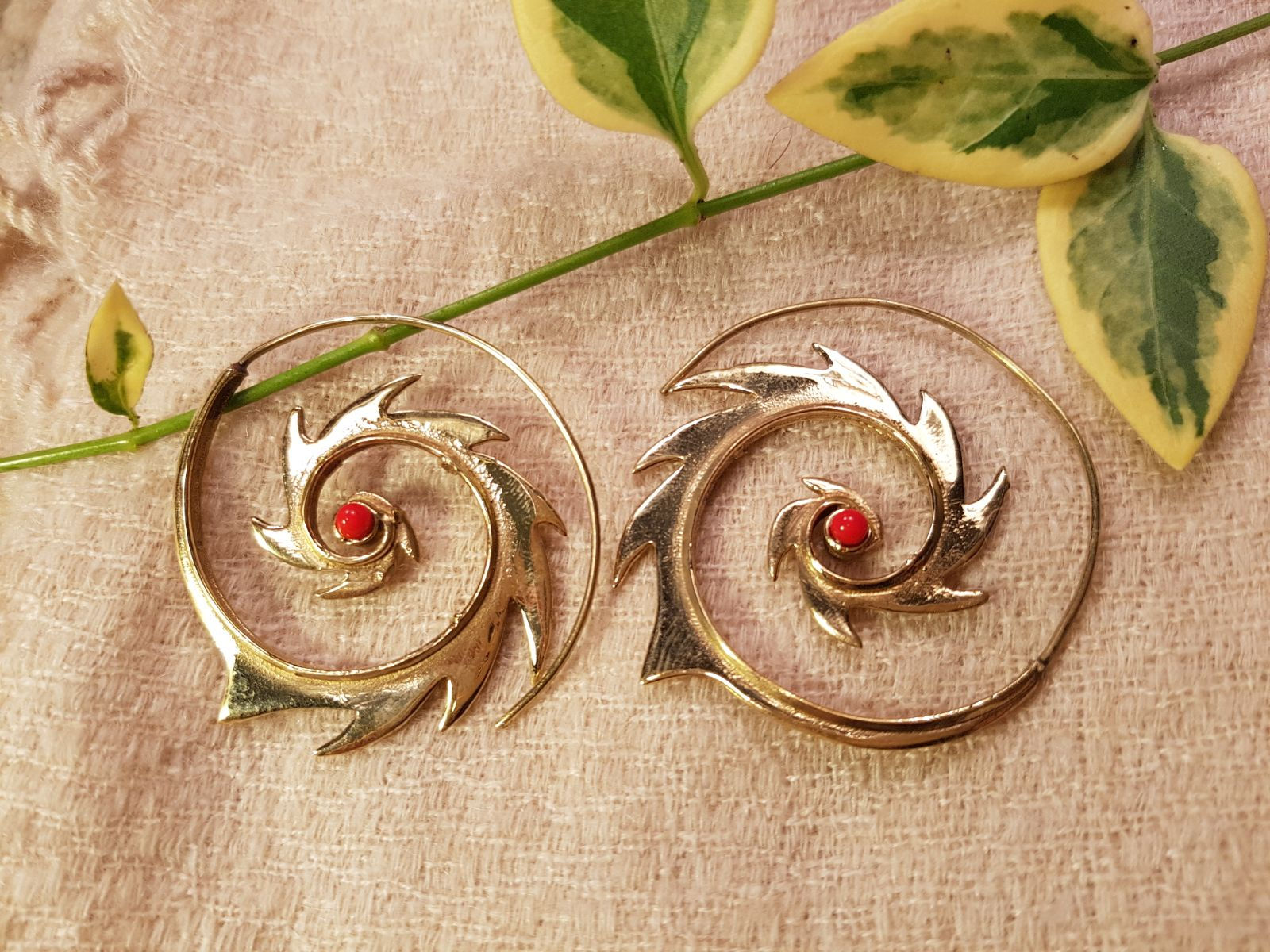 Fire Spiral Earrings