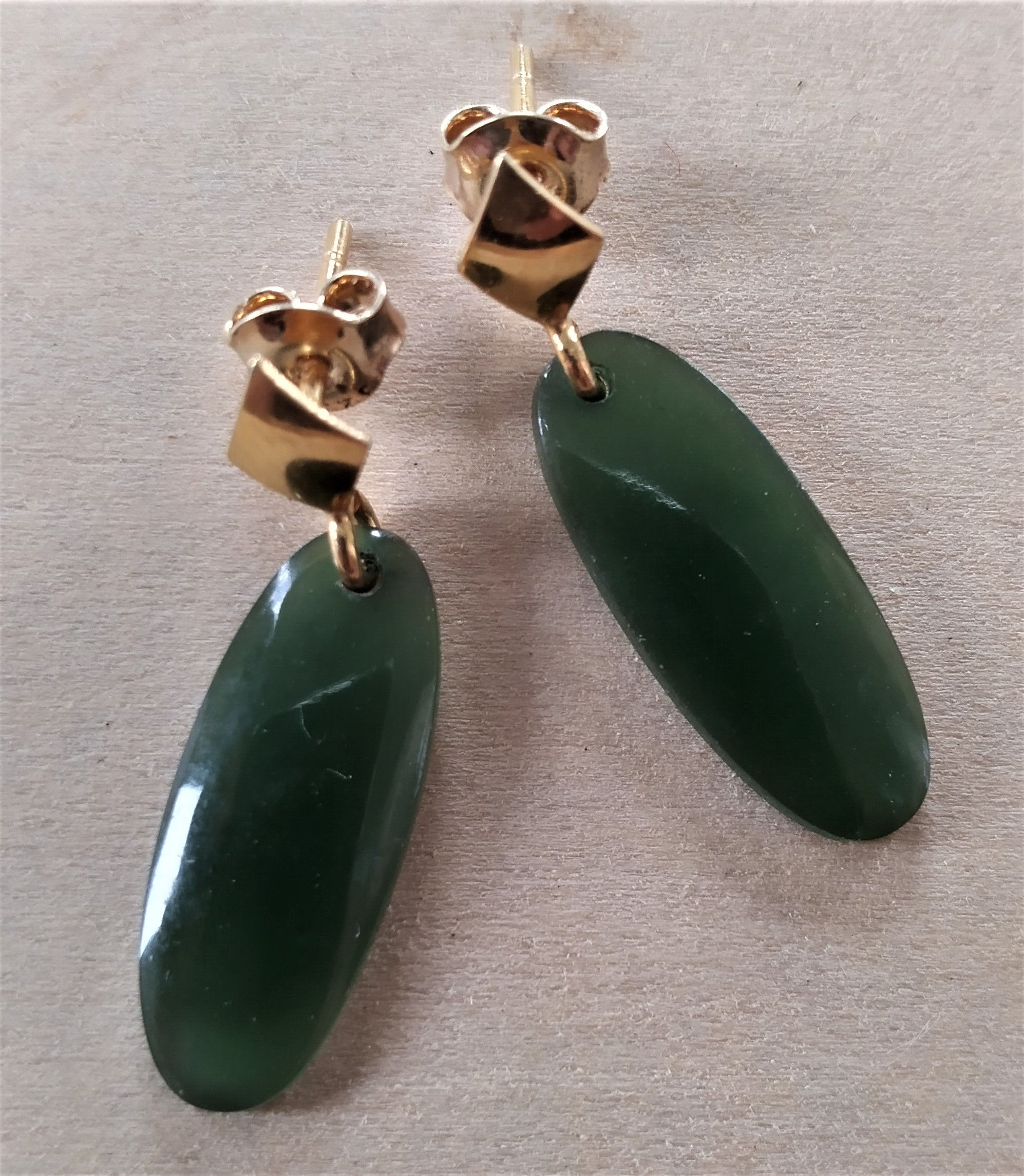 French Vintage Jade Earrings