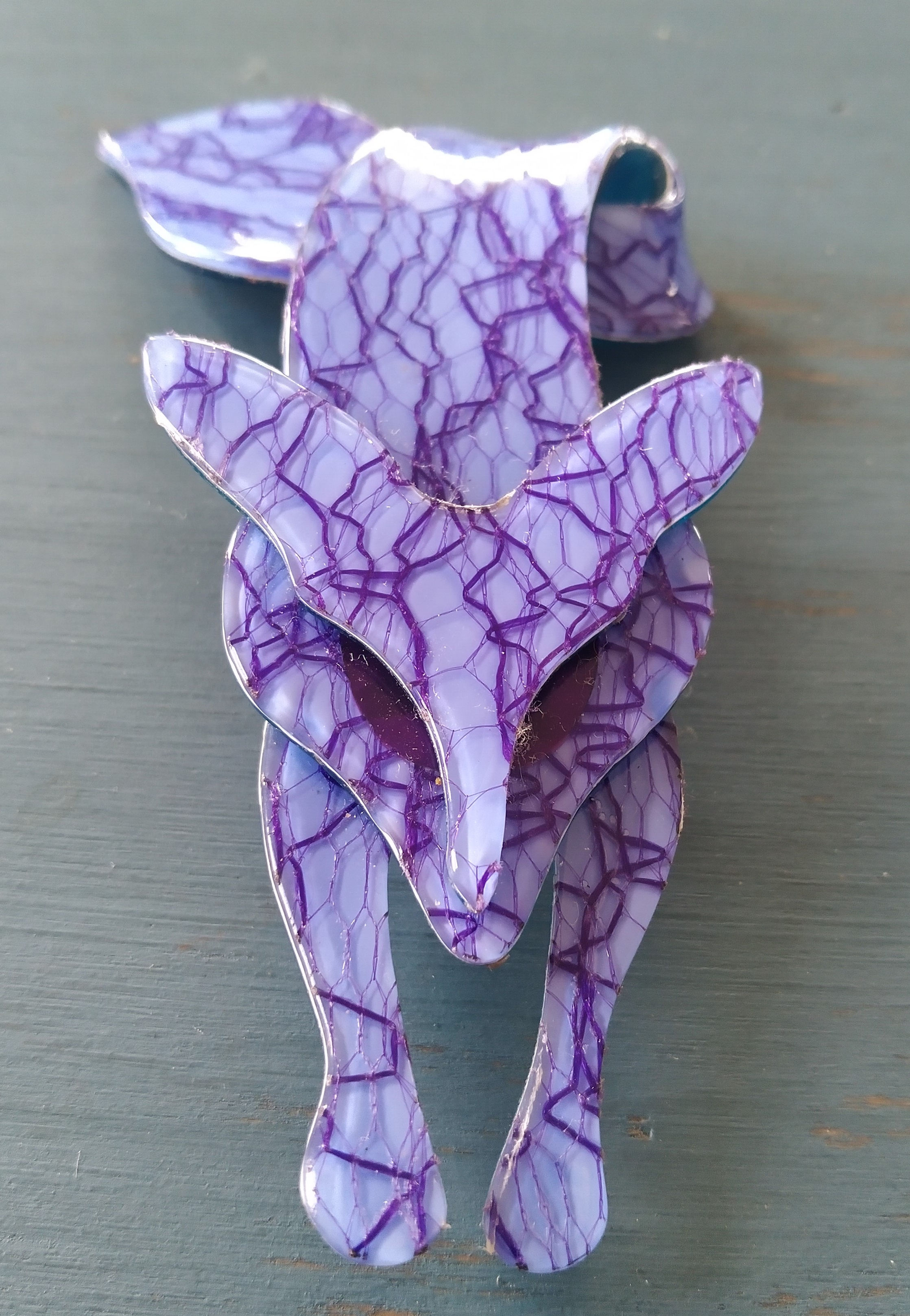 French Vintage Lea Stein Fox Brooch