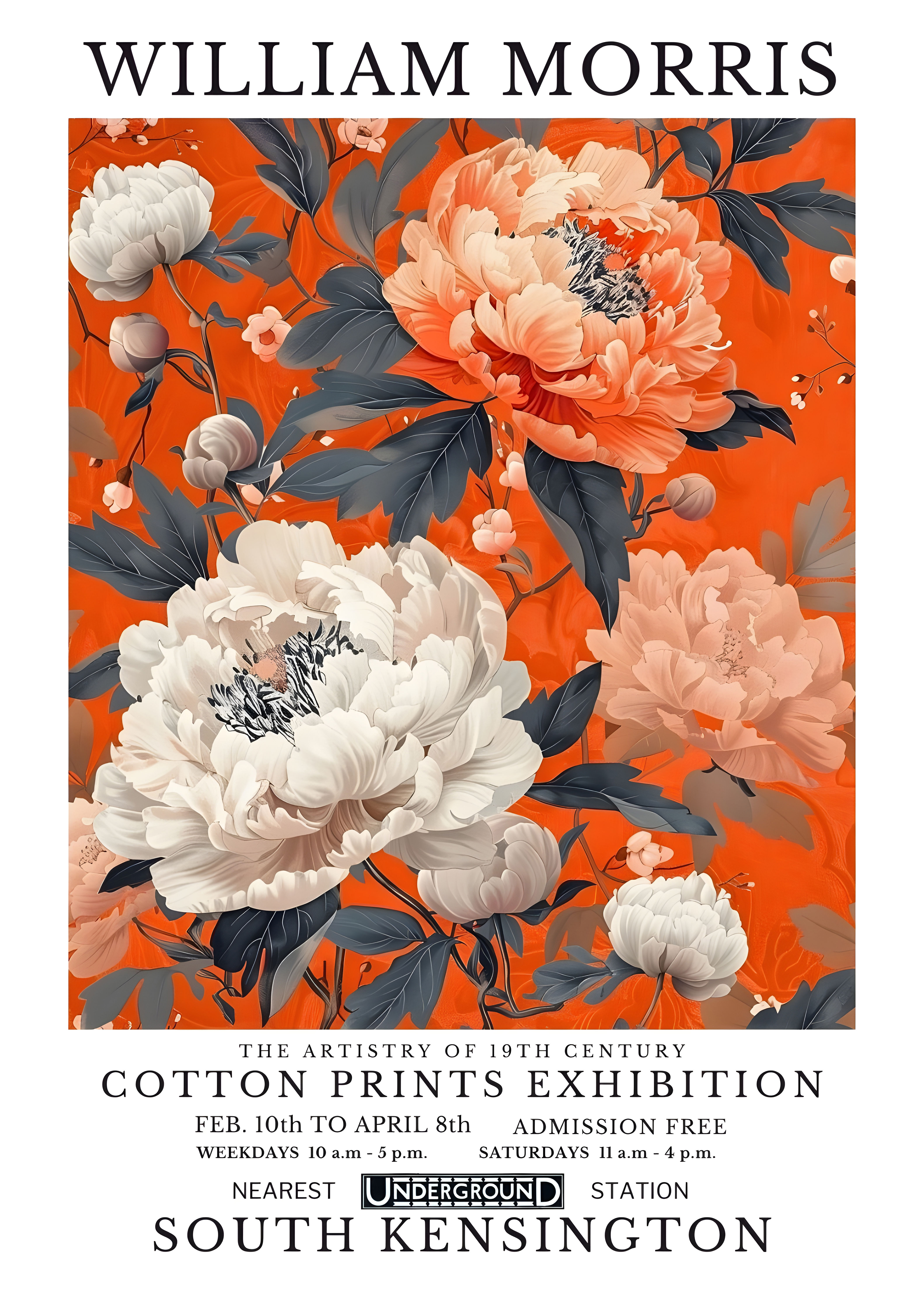 William Morris Exhibition poster - Orange